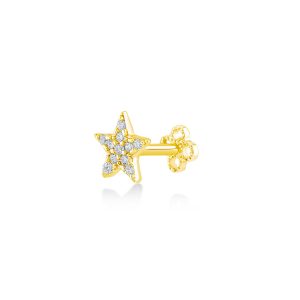 Kurshuni-"Piercing Oro 14 k- Stella con zirconi"