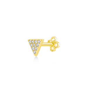 Kurshuni-"Piercing Oro 14 k- Triangolo e zirconi"