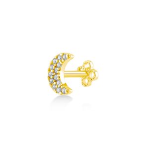 Kurshuni-"Piercing Oro 14 k- Luna e zirconi"