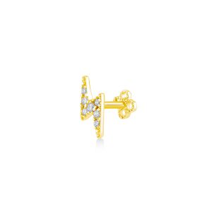 Kurshuni-"Piercing Oro 14 k- Fulmine e zirconi"